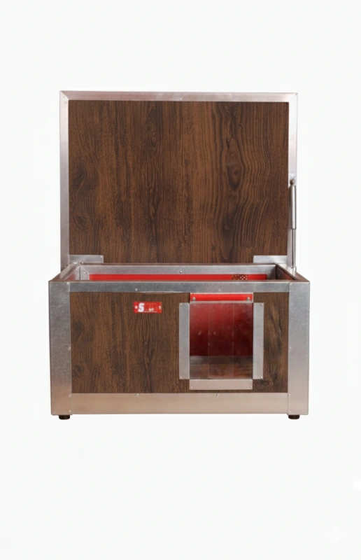 Vyhrievaná búda Woody pre mačku (imitácia dreva) 1